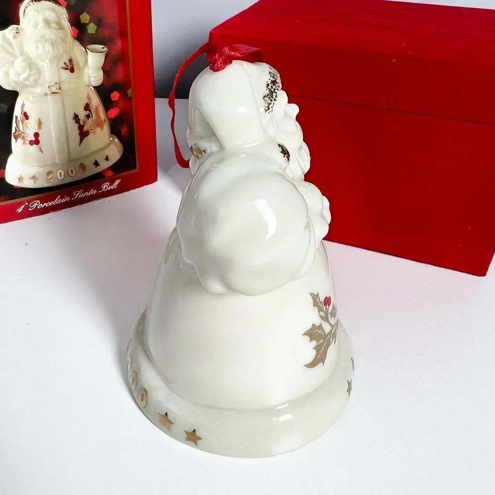Madison Avenue  4” Porcelain Santa Shaped Bell Christmas 2000 VGC, Vintage